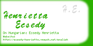 henrietta ecsedy business card